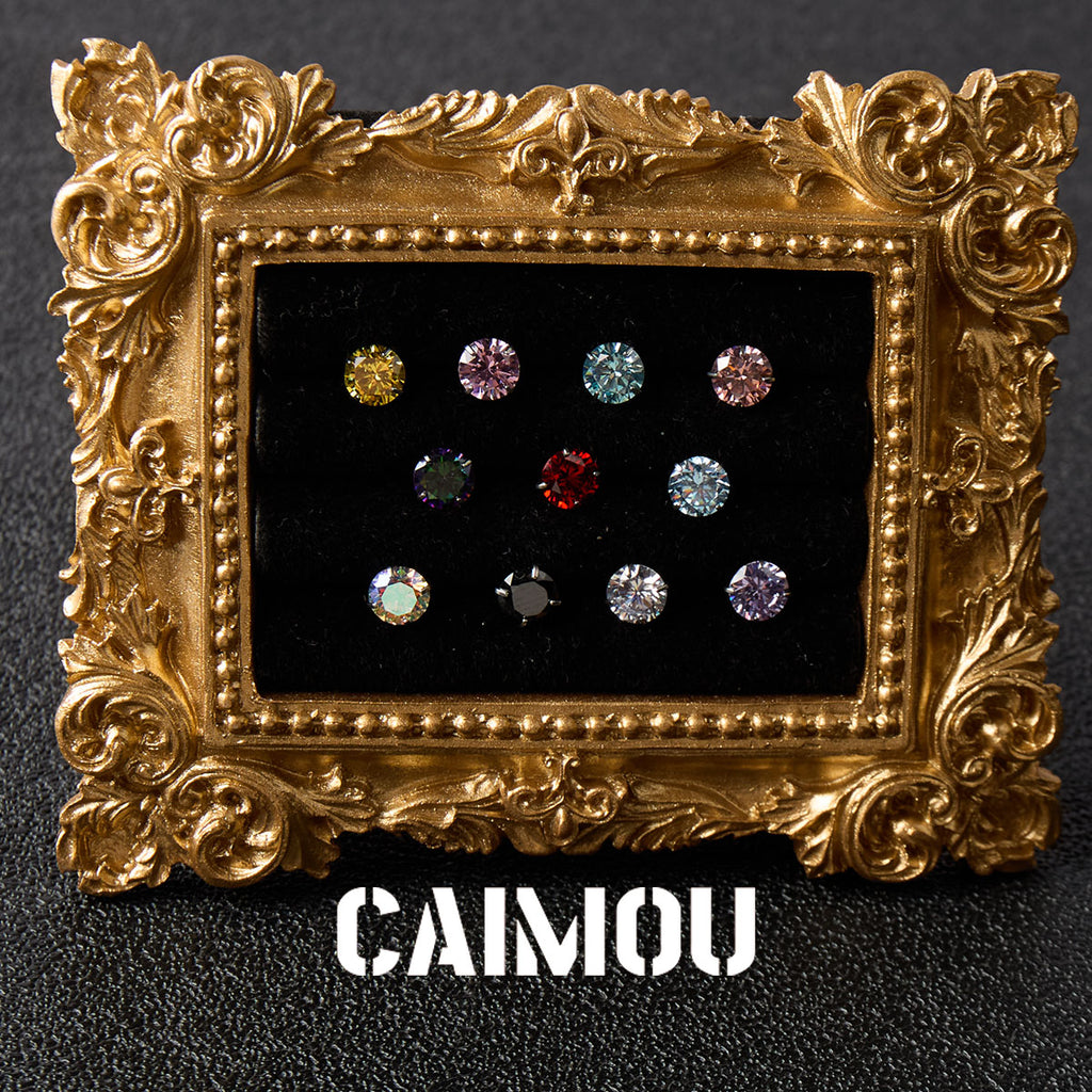 8 Hearts & 8 Arrows Round Zircon Stud Earrings