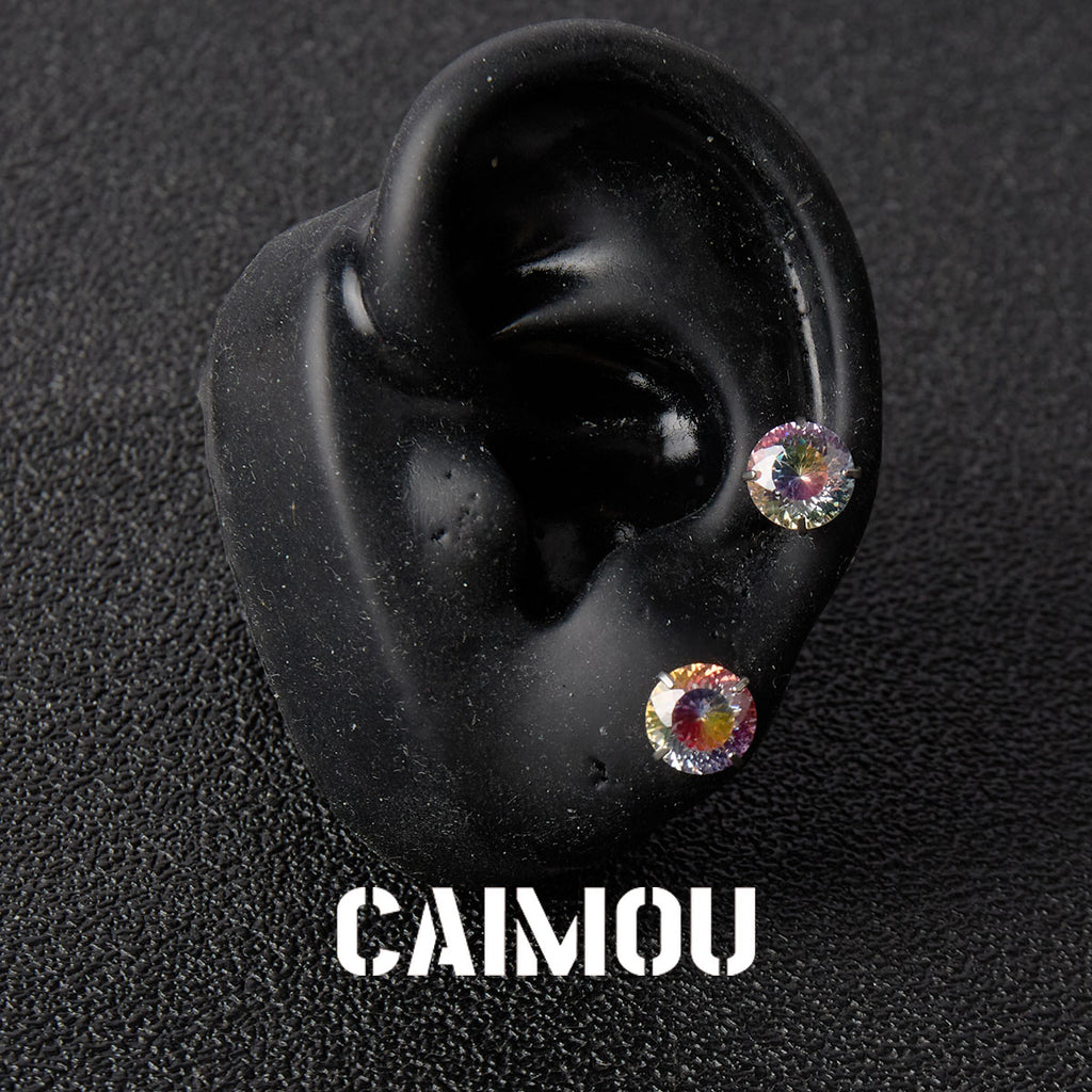 Bird's Nest Cut Zircon Stud Earrings