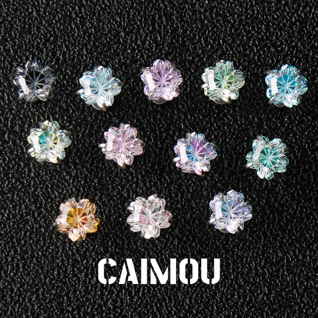 Sakura Cut Flower Zircon Stud Earrings
