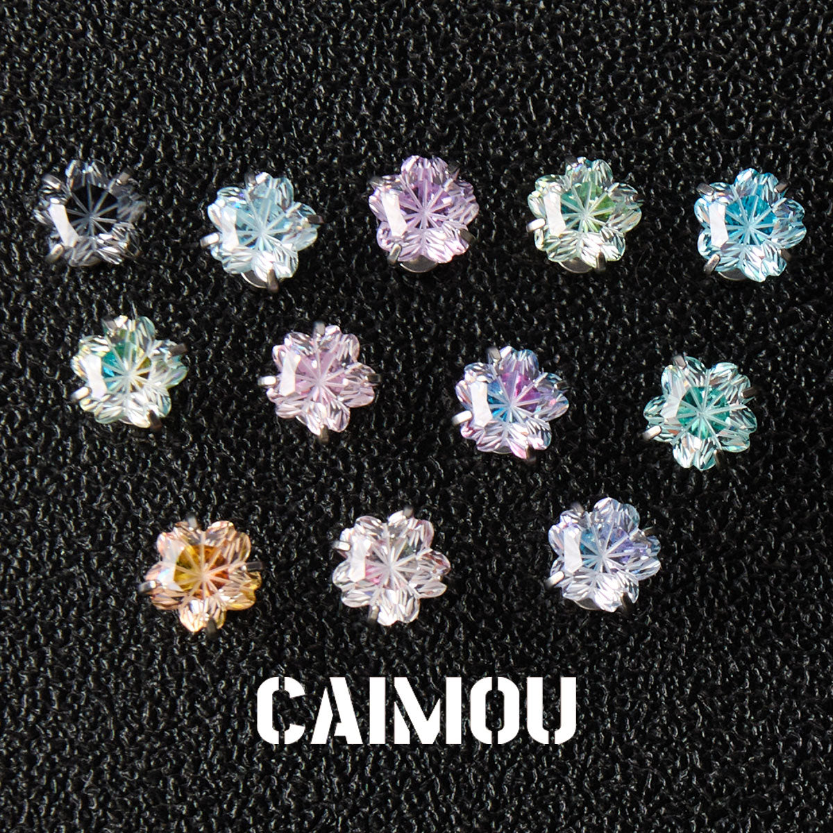 Sakura Cut Flower Zircon Stud Earrings