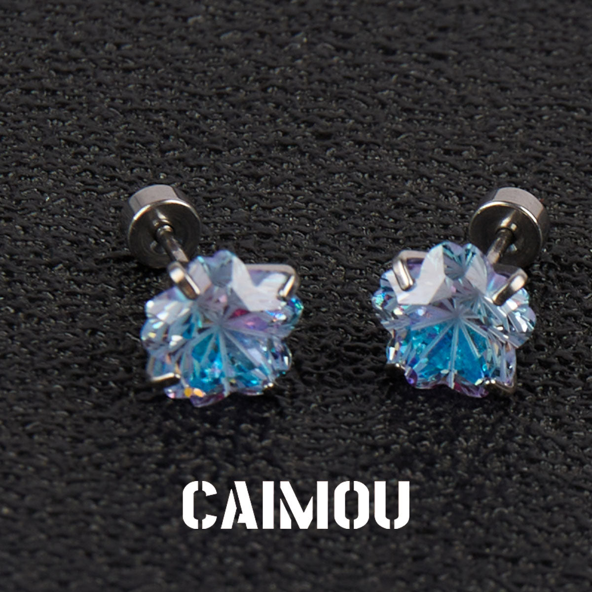 Sakura Cut Flower Zircon Stud Earrings