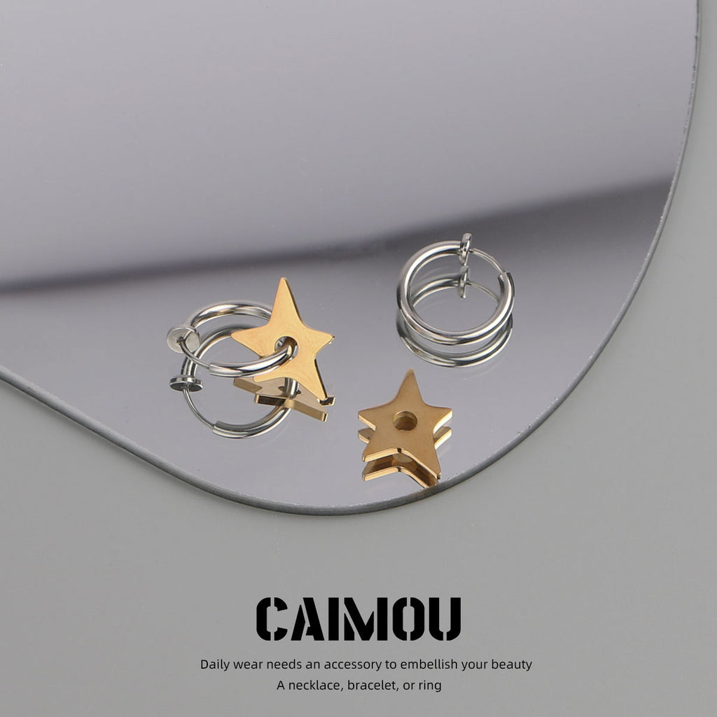 Star Hoop Earrings