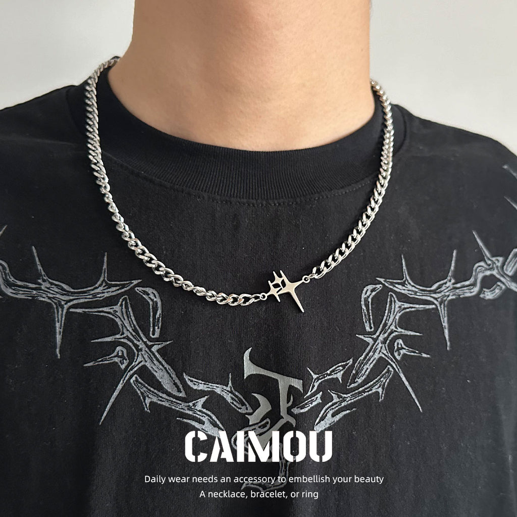 Multi-Star Curb Choker Necklace