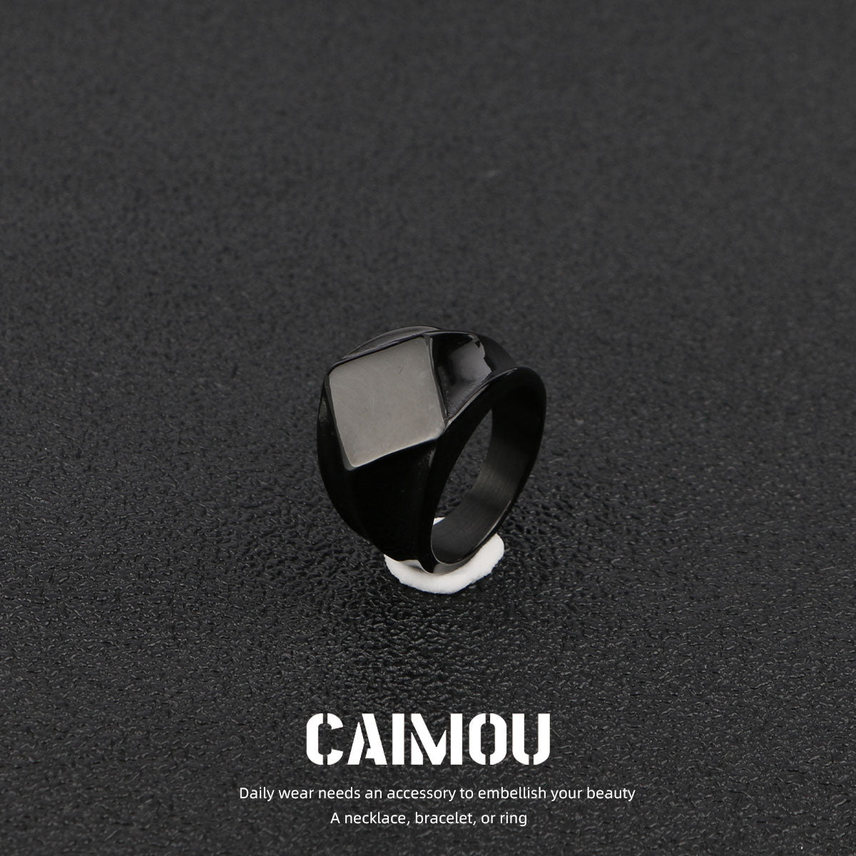 Black Titanium Steel Signet Rings (Multi Styles)