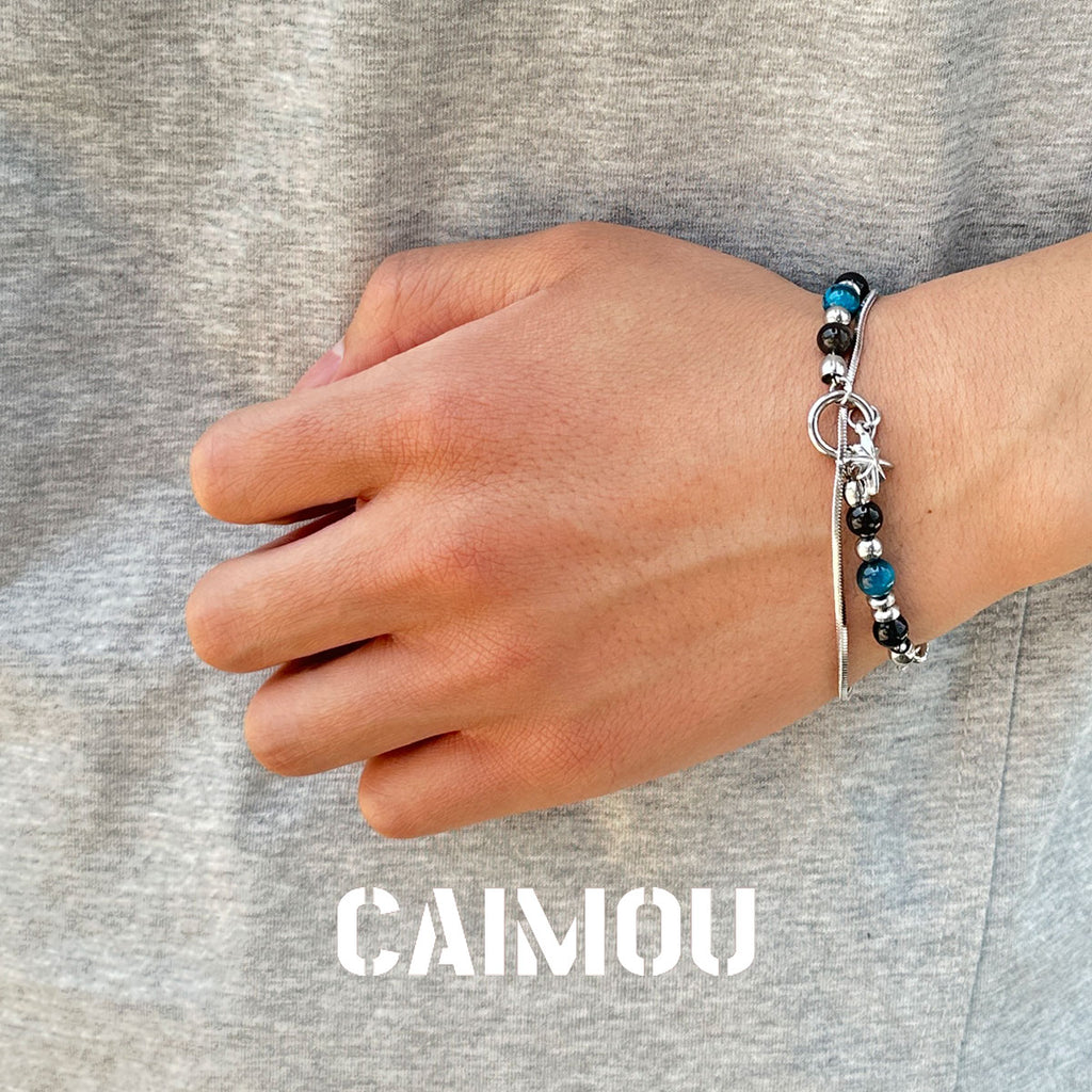 Octagram Blue Stone Beaded Bracelet