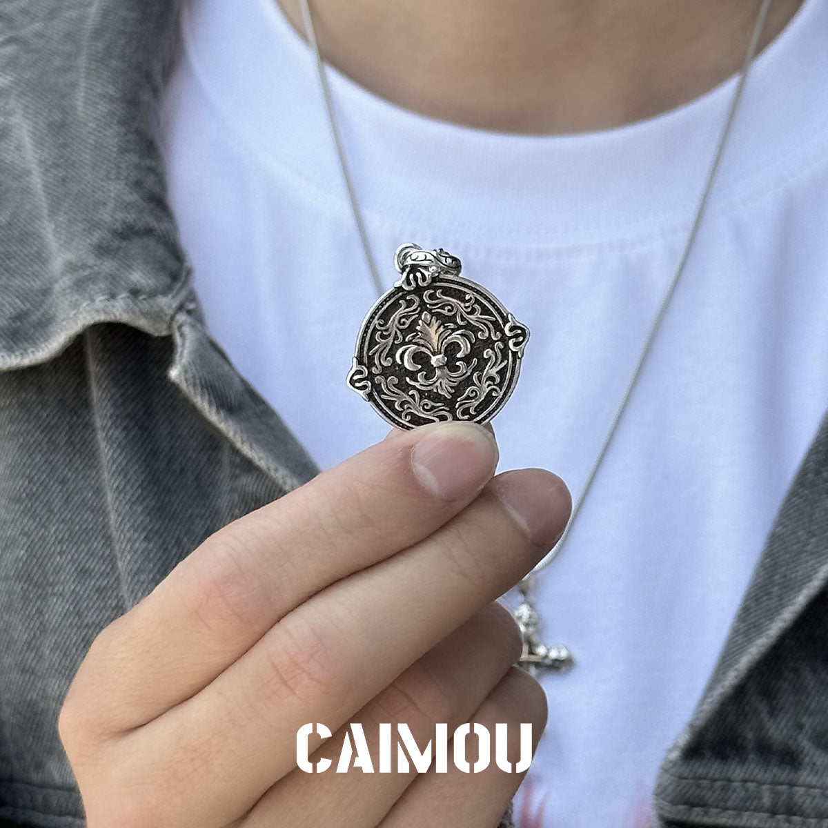 Praying Hands Coin Pendant Necklace