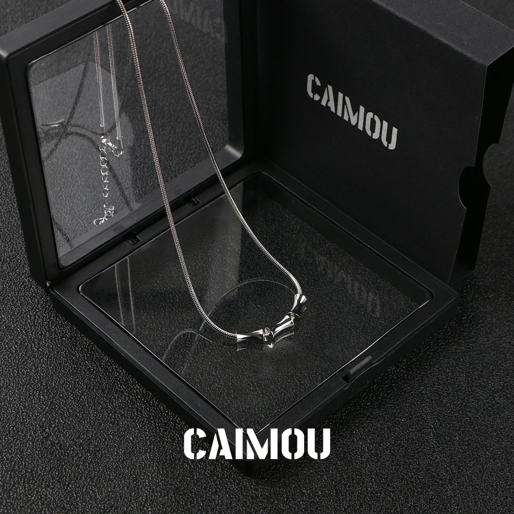 Bamboo Joint Pendant Snake Chain Choker