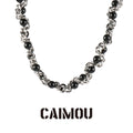Heavy Woven Black Bead Cuban Necklace