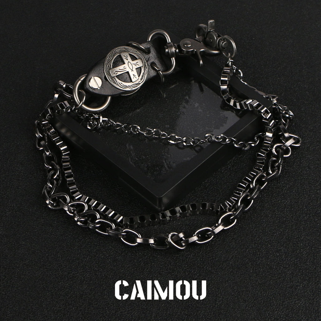 Cross-shaped multi-layered trouser chain