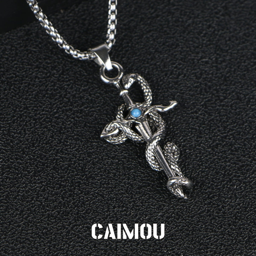 🐍✝️snake cross necklace