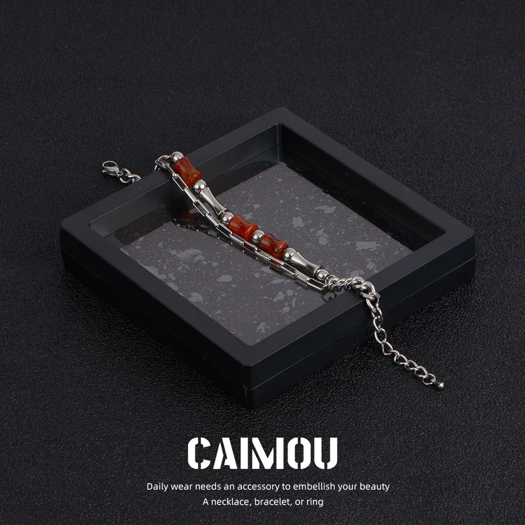 Brown Natural Stone Spliced Bracelet