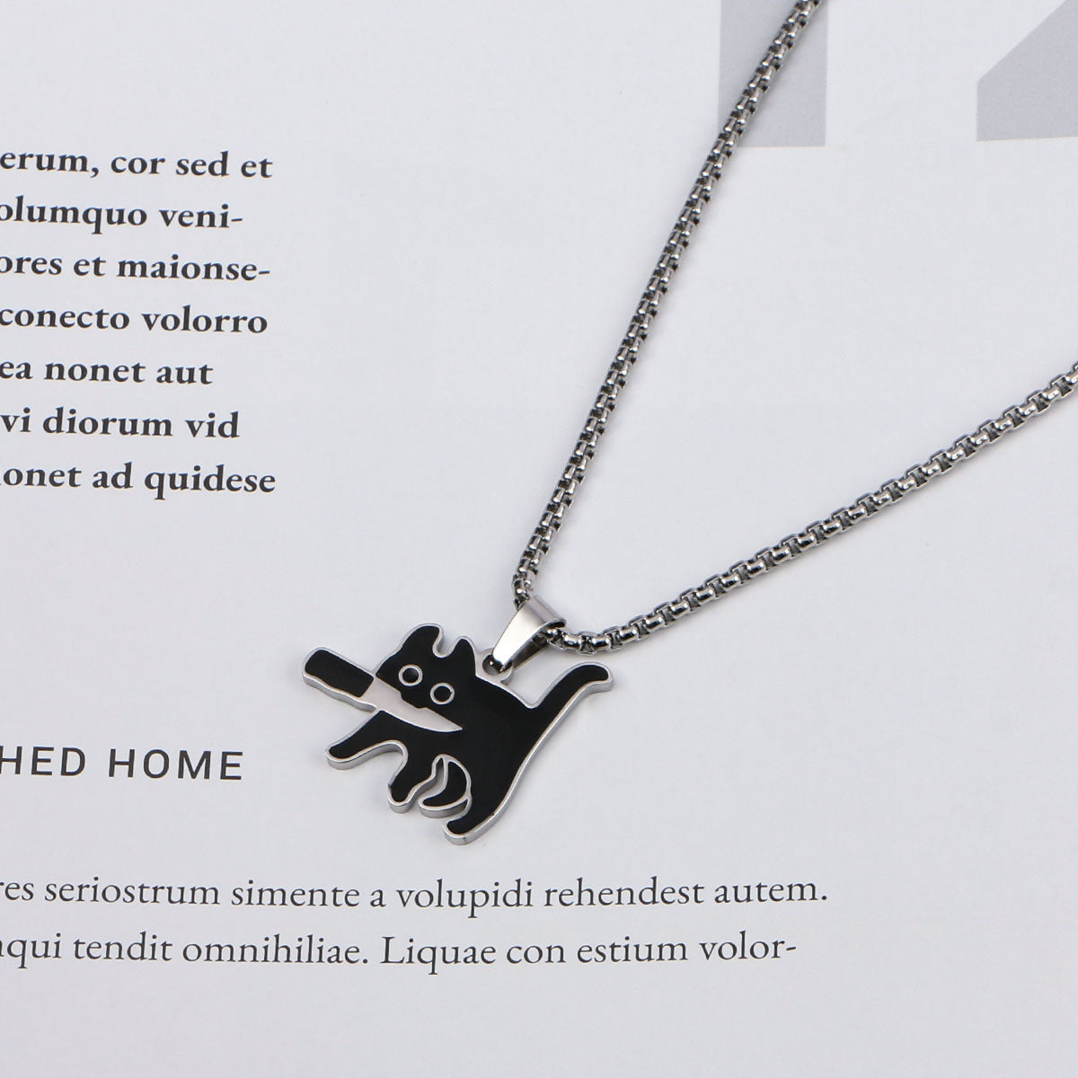 Knife Cat Pendant Necklace