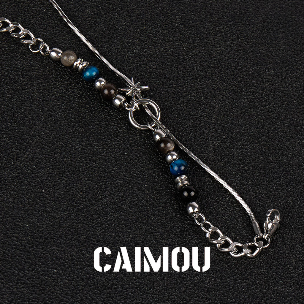 Octagram Blue Stone Beaded Bracelet