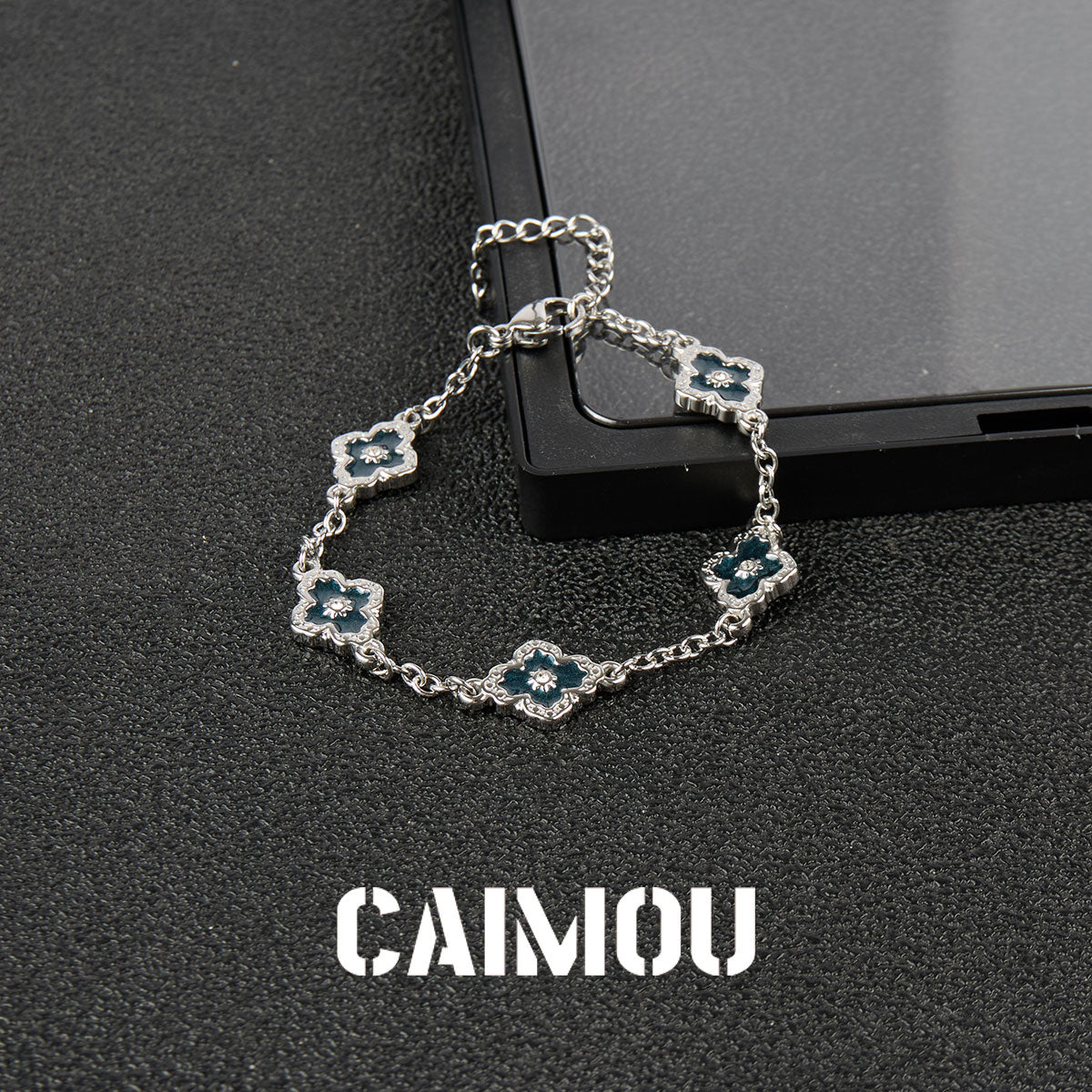Stainless Steel Cross Flower Bracelet