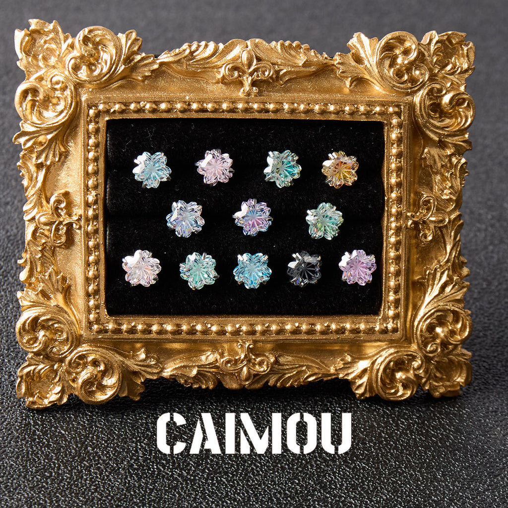 Sakura Cut Flower Zircon Stud Earrings