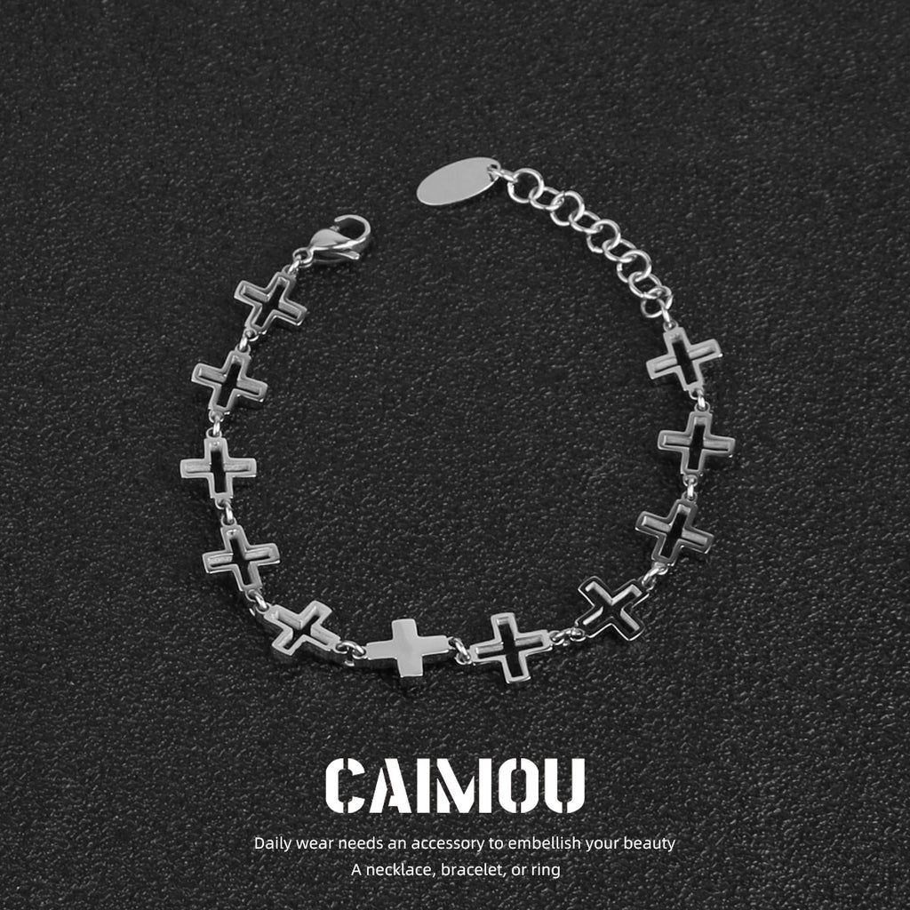 Openwork cross bracelet