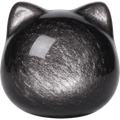 Silver Obsidian Cat Beads