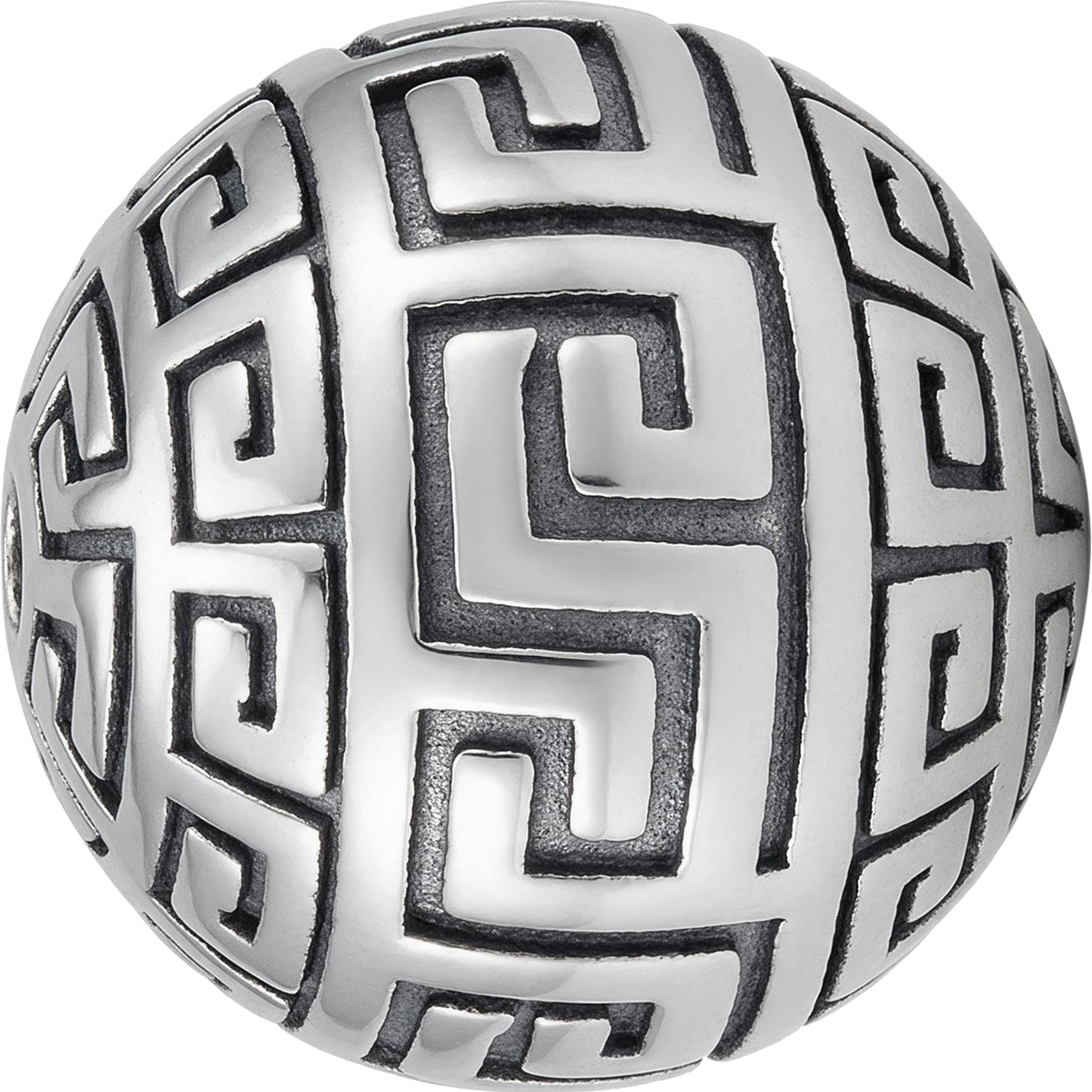 Tibetan Silver Greek Key Pattern Beads