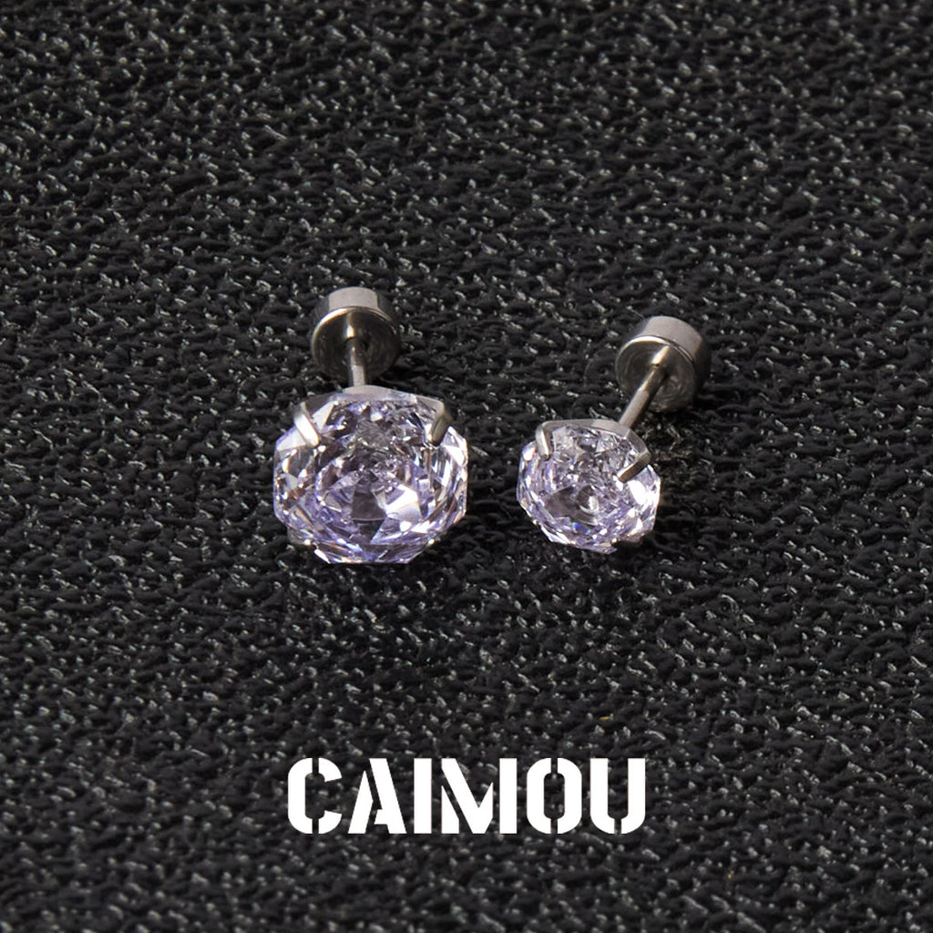 Rose Cut Zircon Stud Earrings