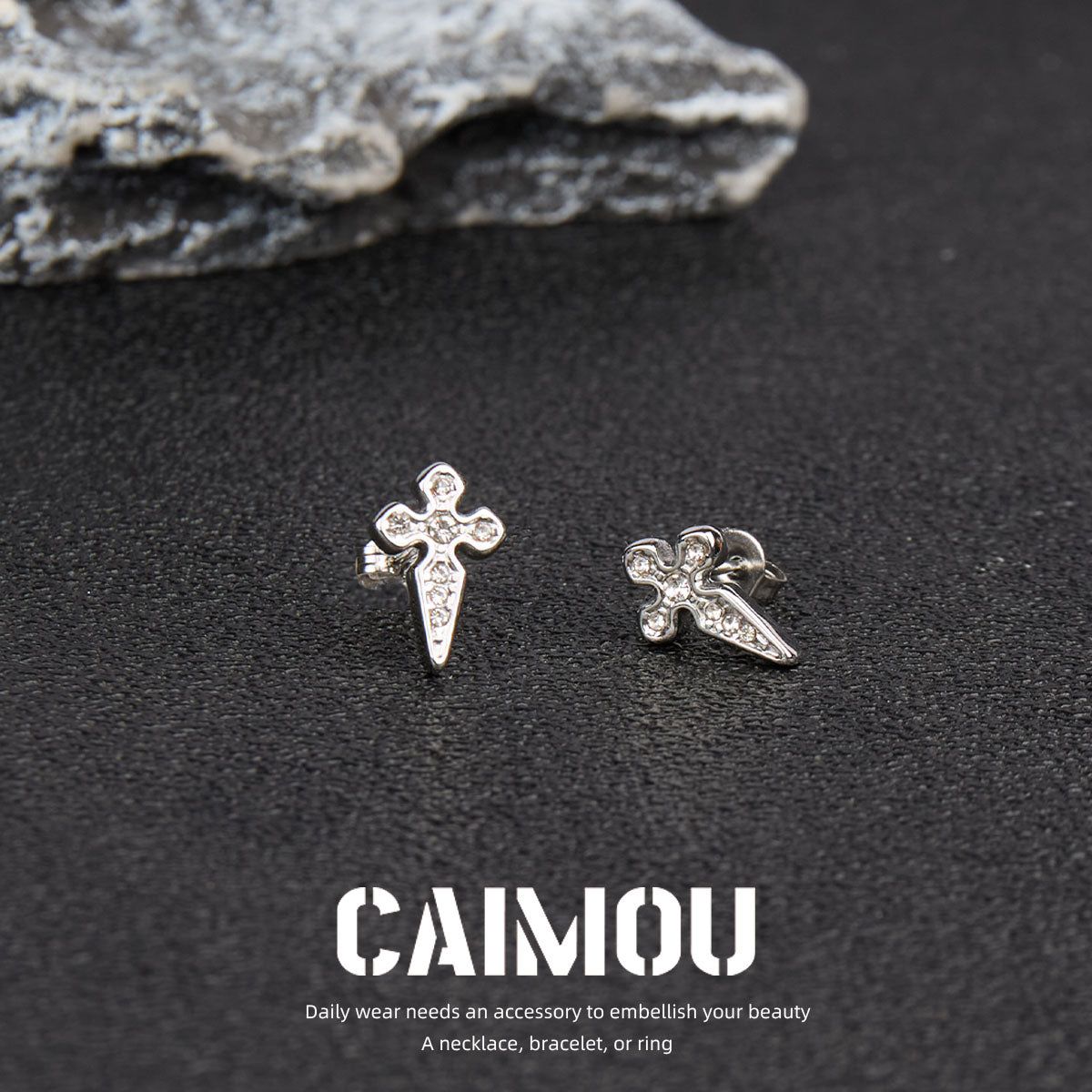 ✨✝️Zircon cross earrings