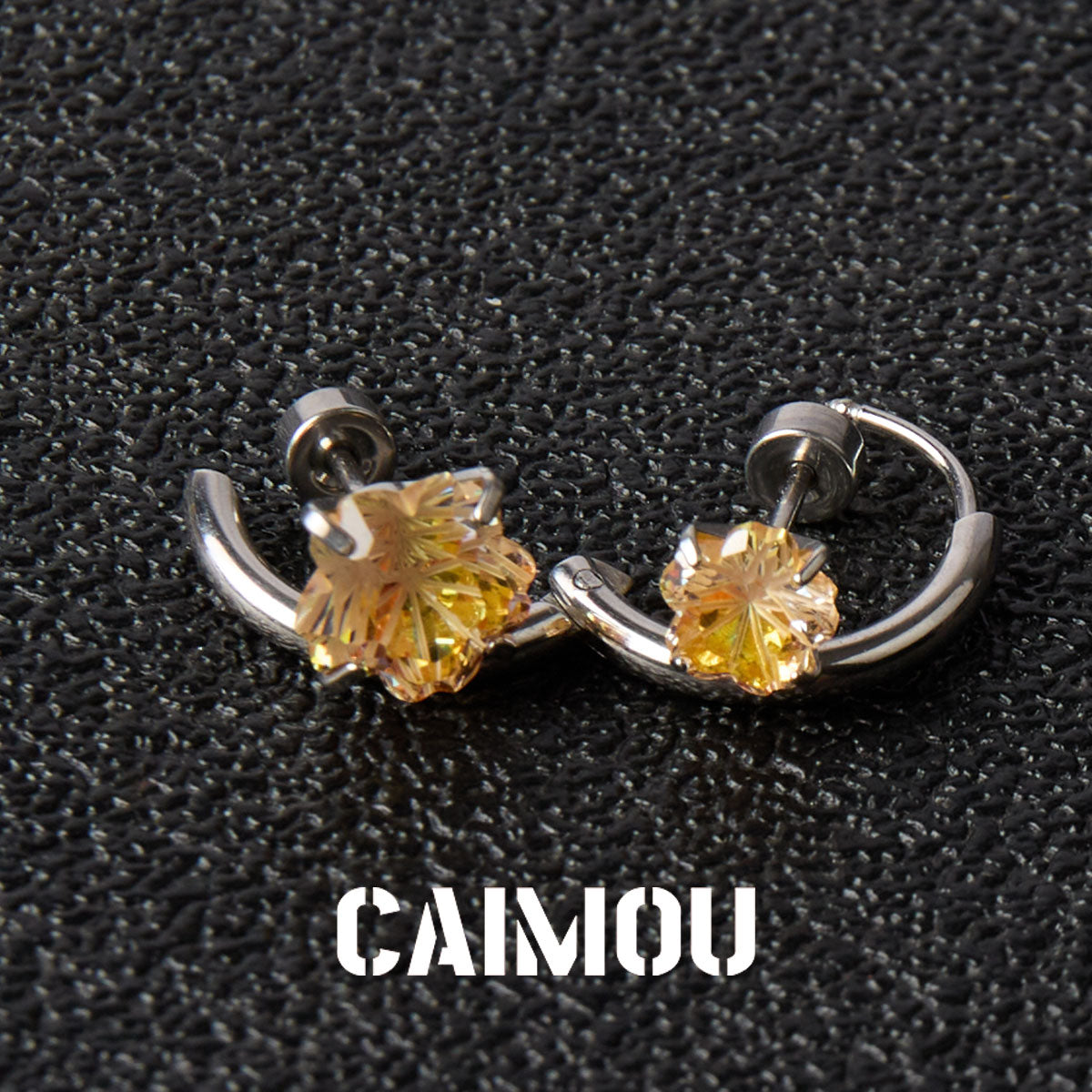 Sakura Cut Flower Zircon Stud Earrings