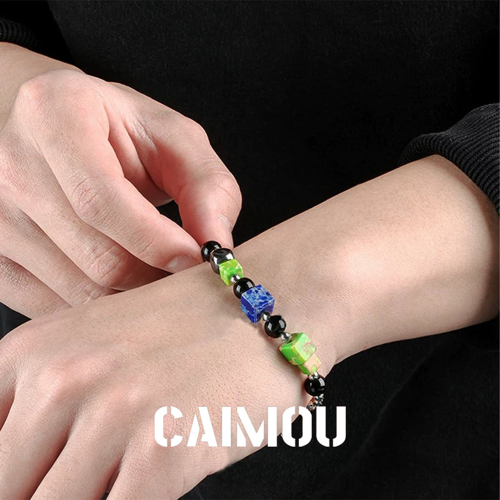 Colorful square black pearl bracelet
