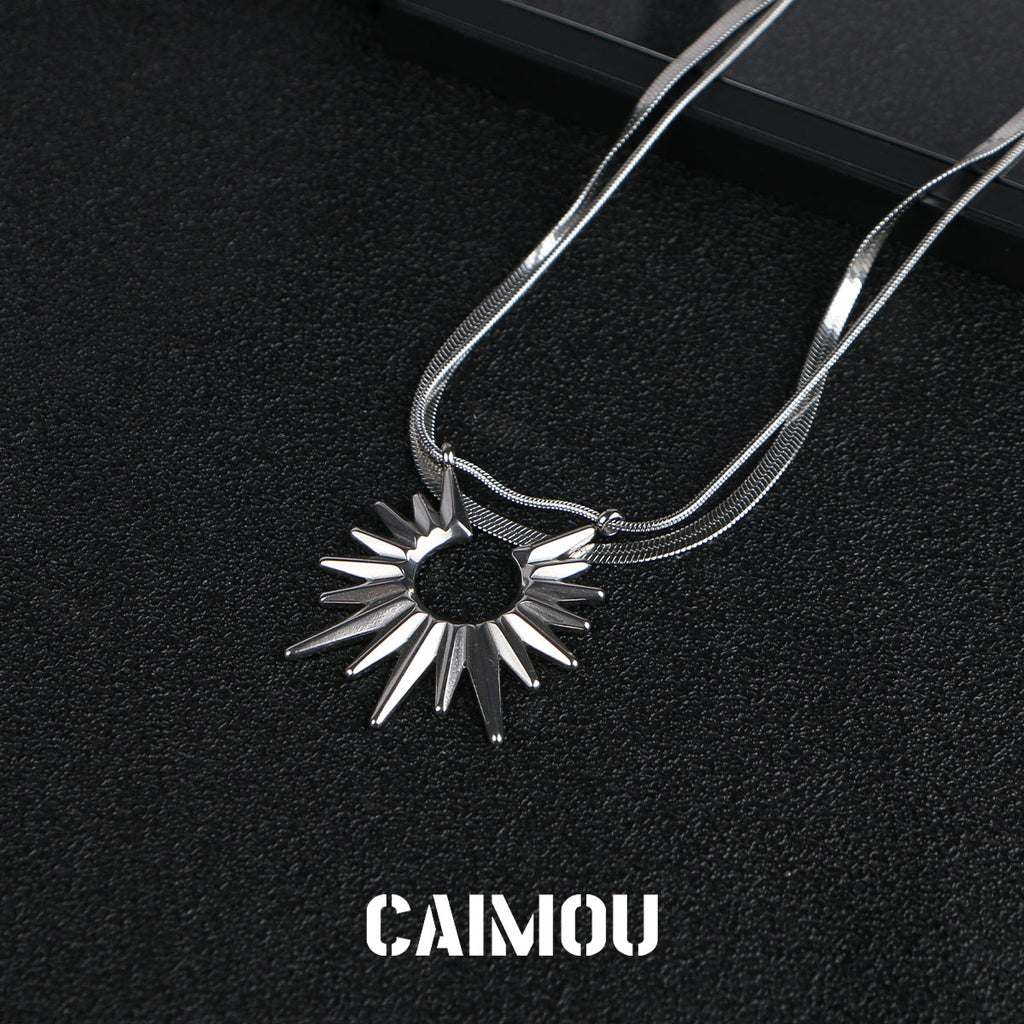 Sunburst Double Layer Snake Chain Choker