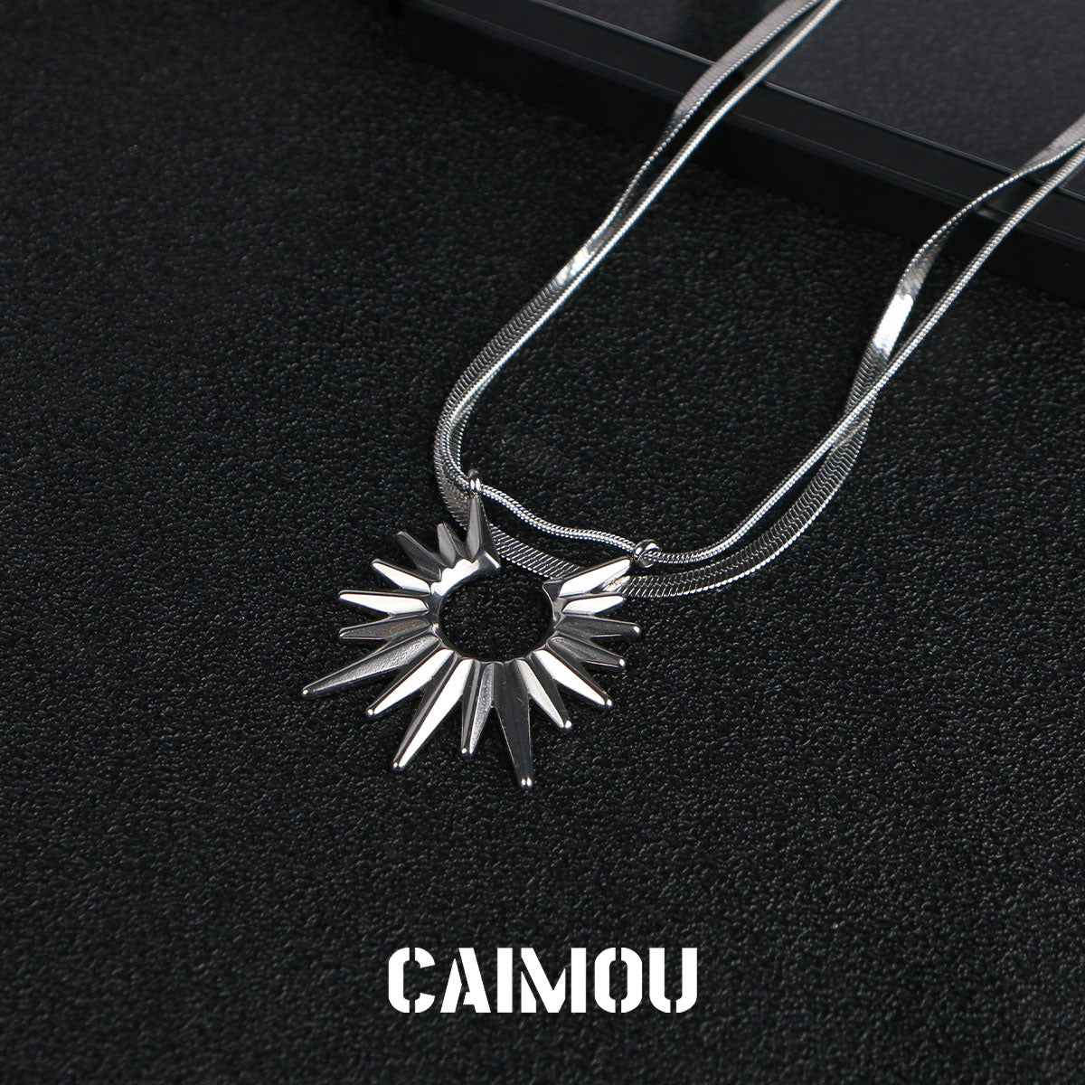 Sunburst Double Layer Snake Chain Choker