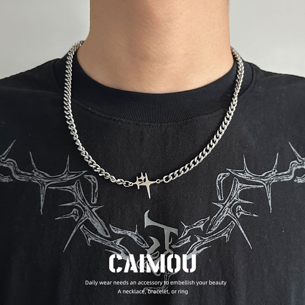 Multi-Star Curb Choker Necklace