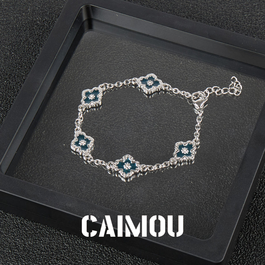 Stainless Steel Cross Flower Bracelet
