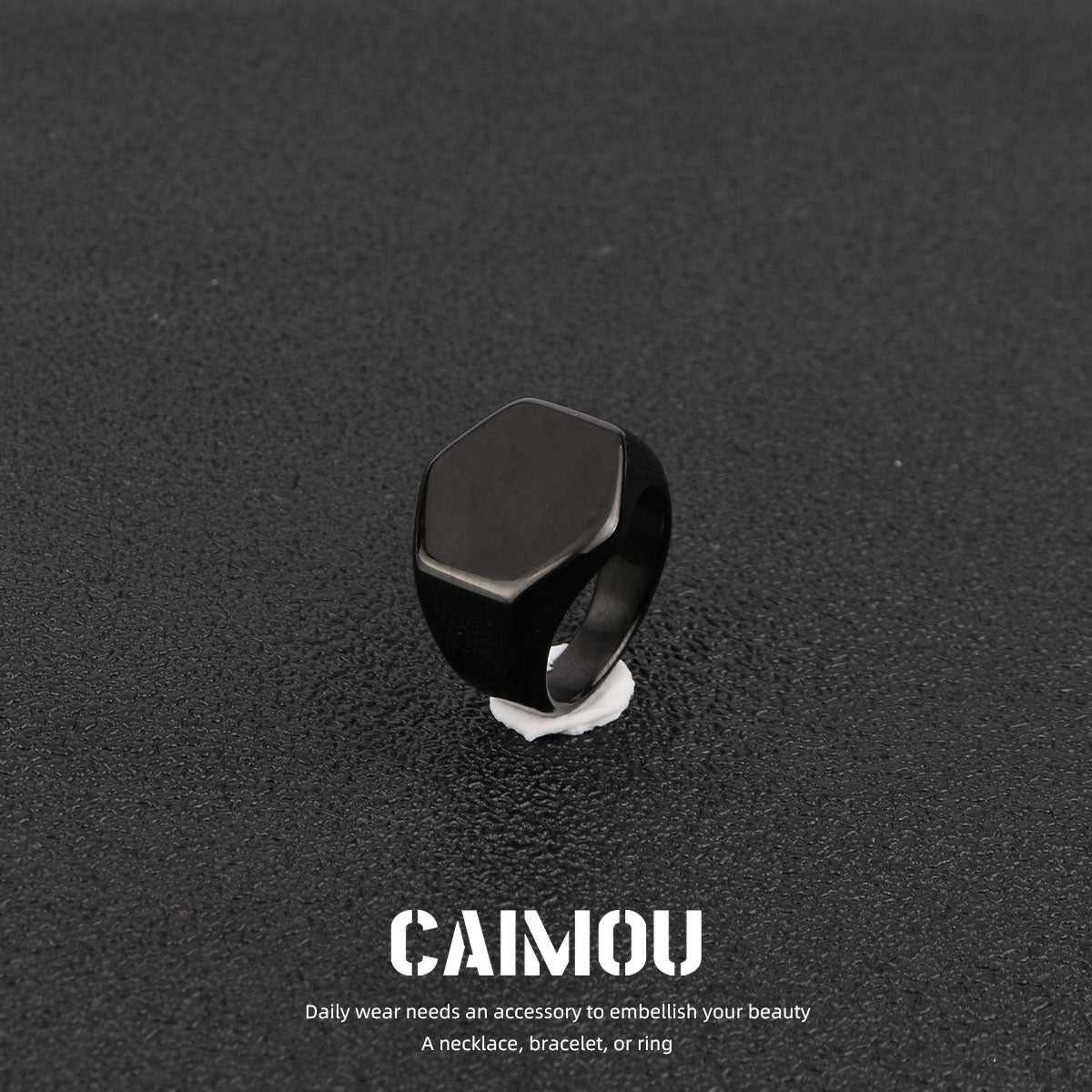 Black Titanium Steel Signet Rings (Multi Styles)