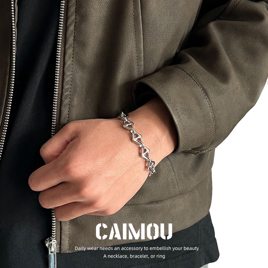 Geometric Rhombus Link Bracelet