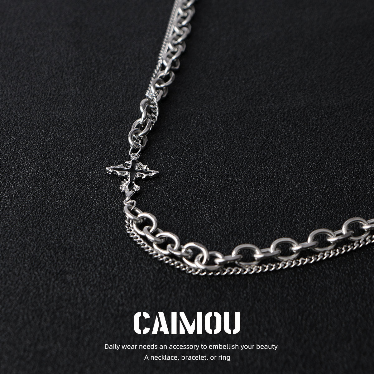 Dark Cross Necklace