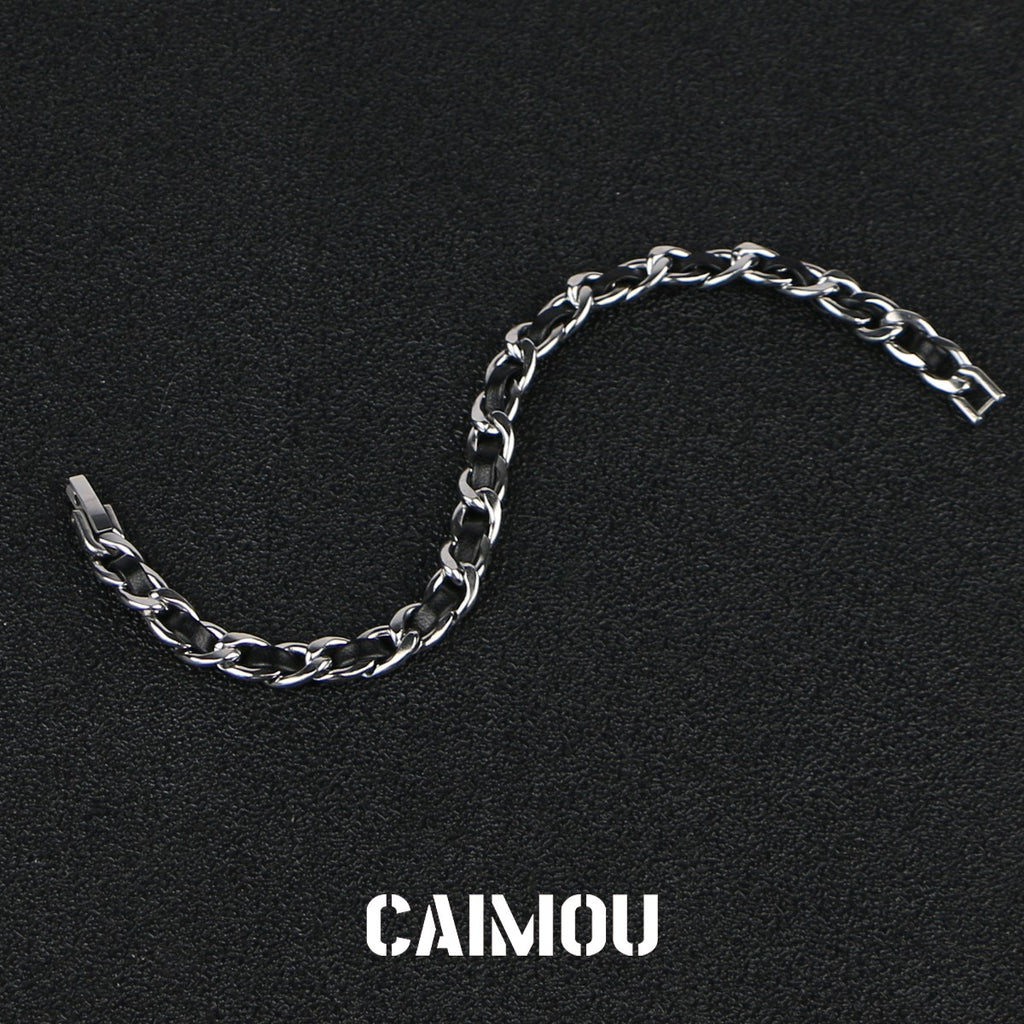 Leather Cord Bracelet with Hidden Clasp