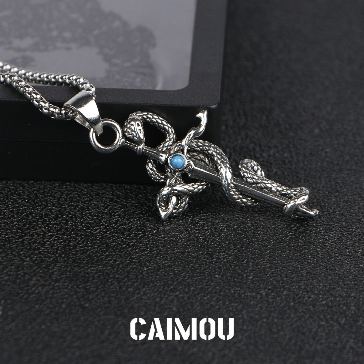 🐍✝️snake cross necklace