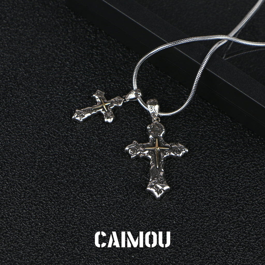 ✝️🔤Letter Double Cross Necklace