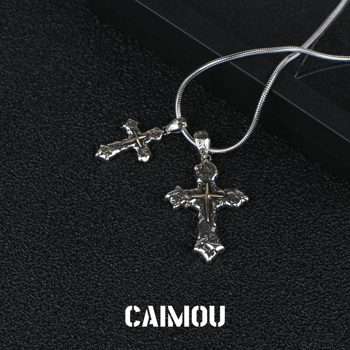 ✝️🔤Letter Double Cross Necklace