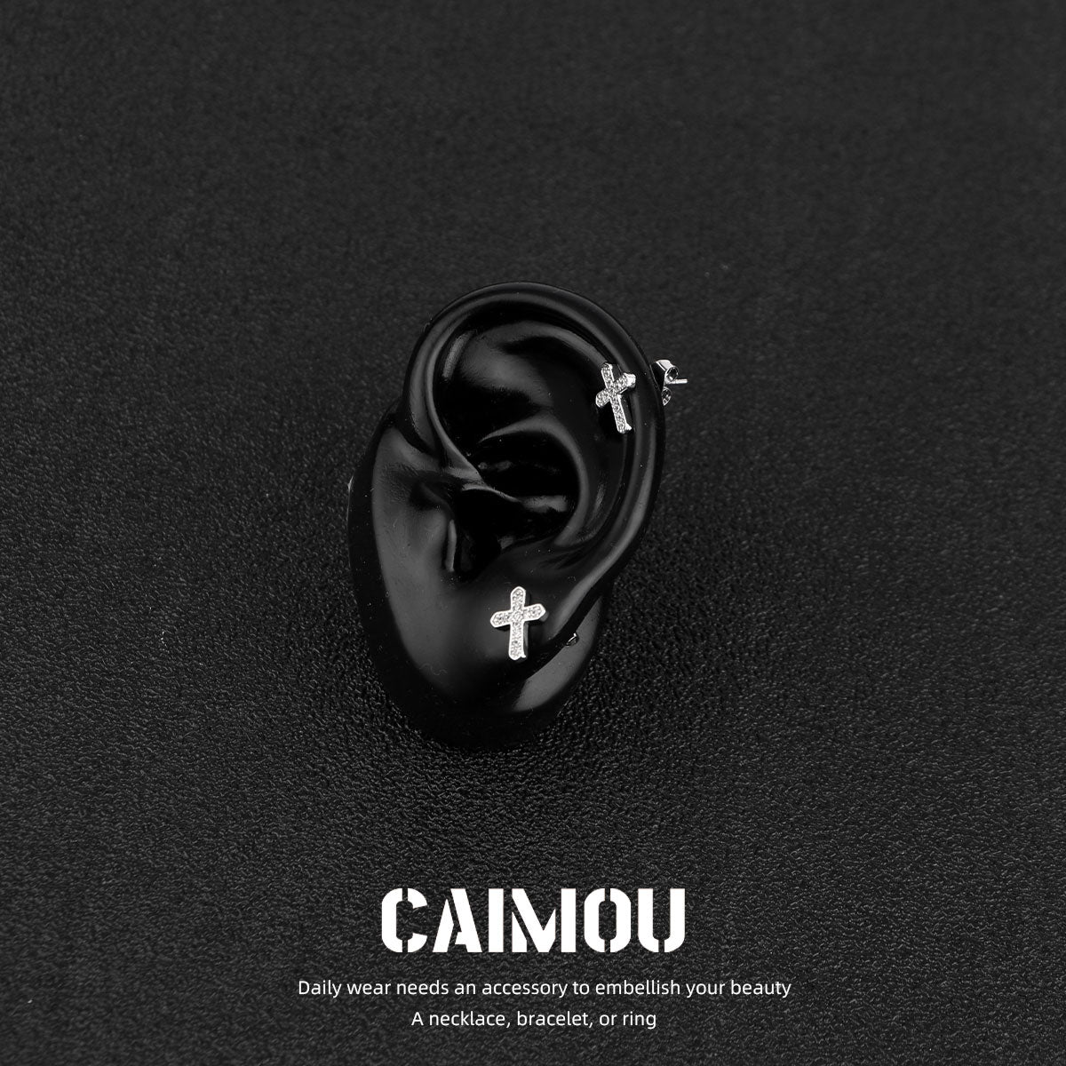 Cross Zircon Stud Earrings
