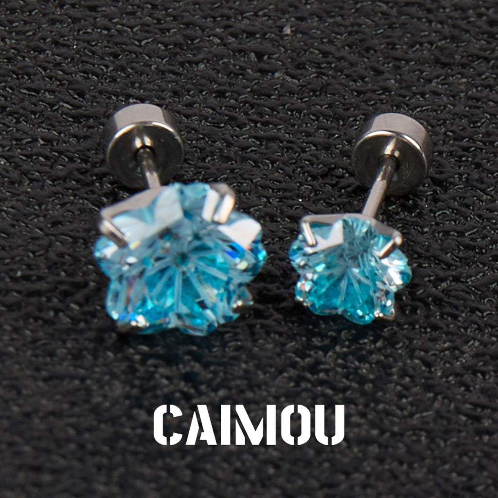 Sakura Cut Flower Zircon Stud Earrings