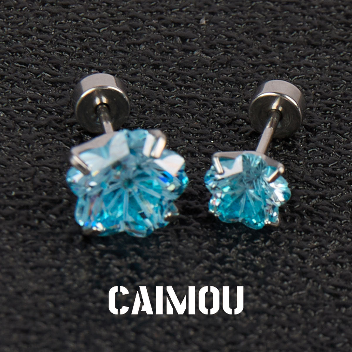 Sakura Cut Flower Zircon Stud Earrings