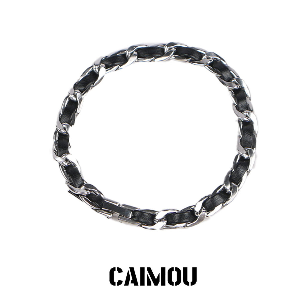 Leather Cord Bracelet with Hidden Clasp