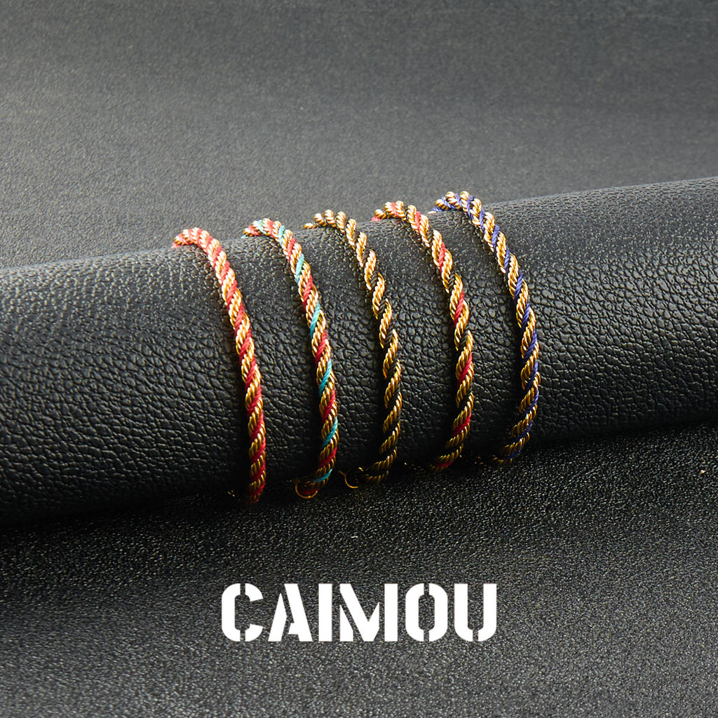 Stainless Steel Slim Twisted Rope Bracelet