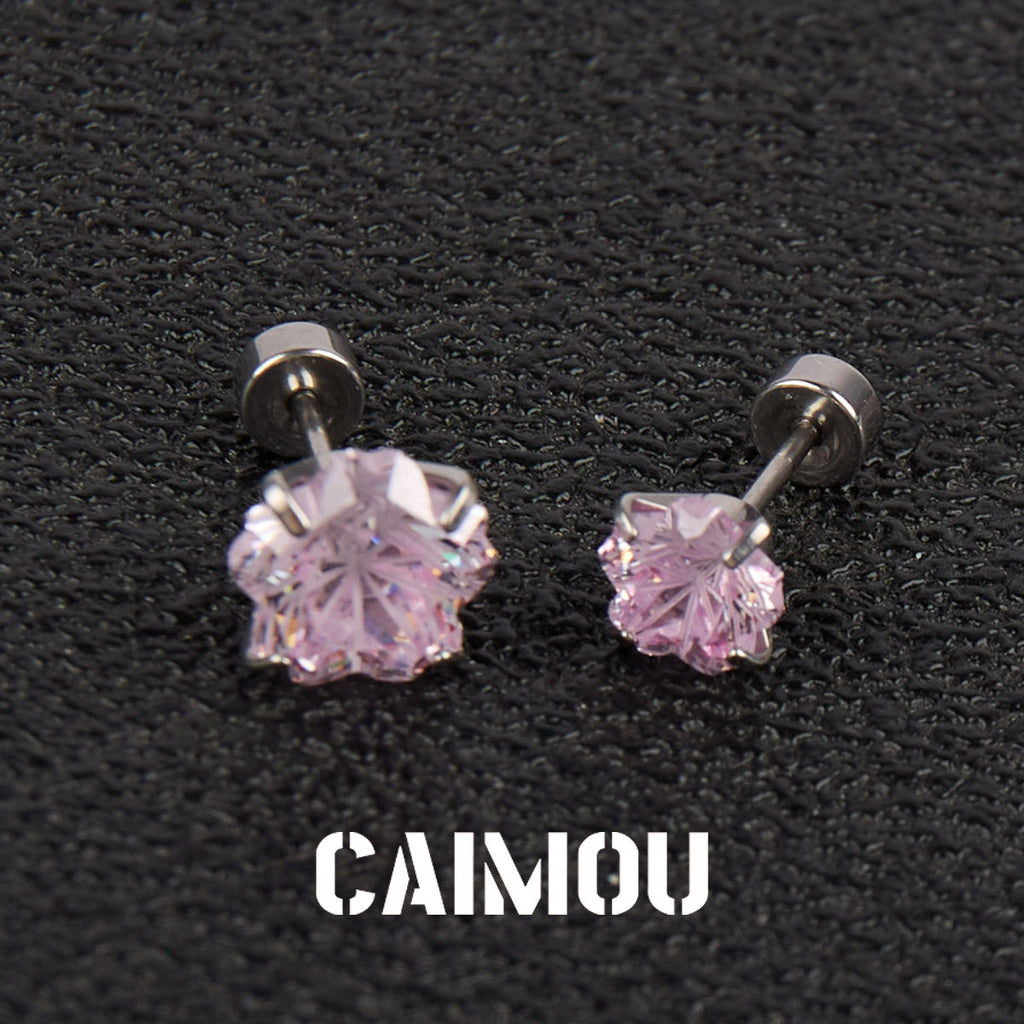 Sakura Cut Flower Zircon Stud Earrings