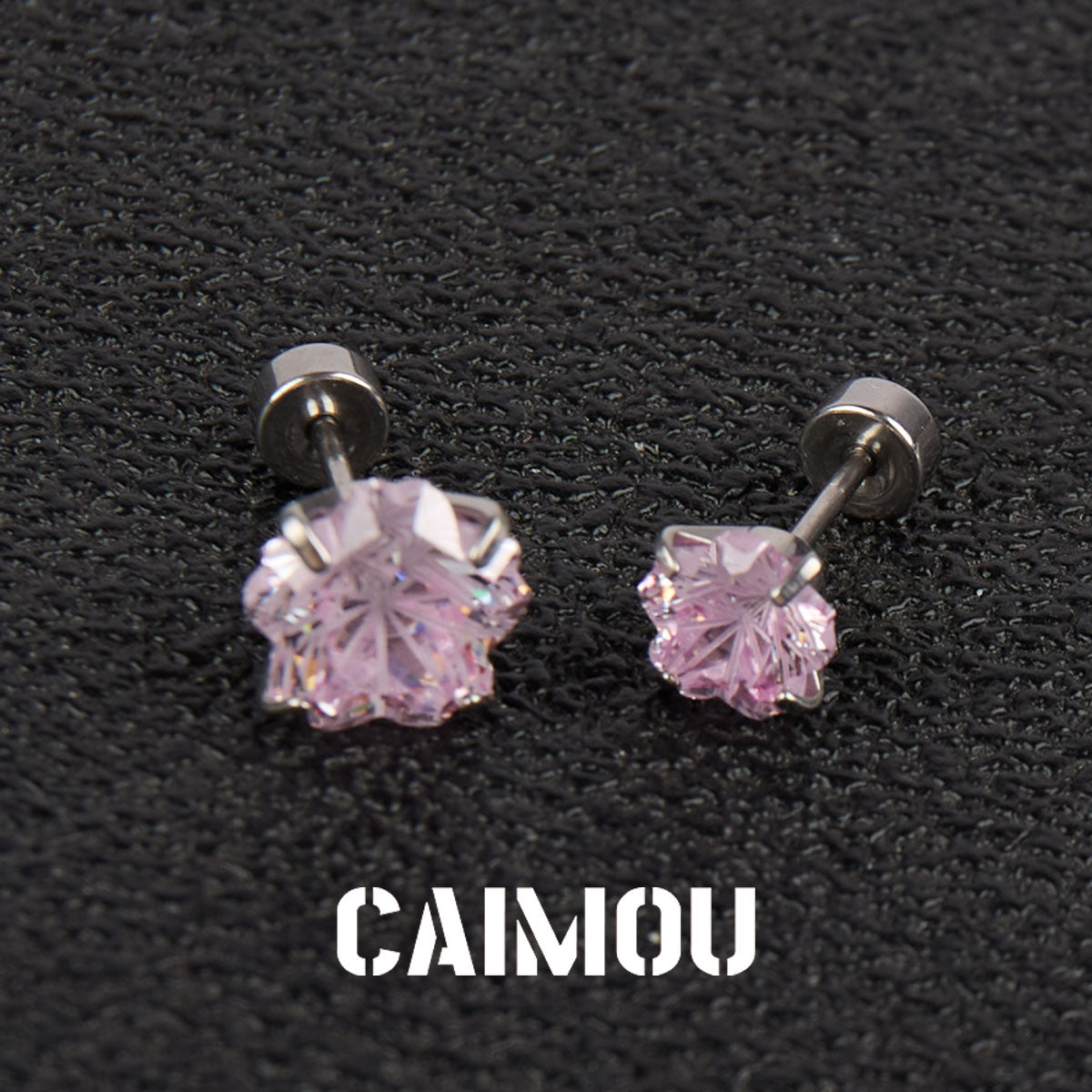 Sakura Cut Flower Zircon Stud Earrings