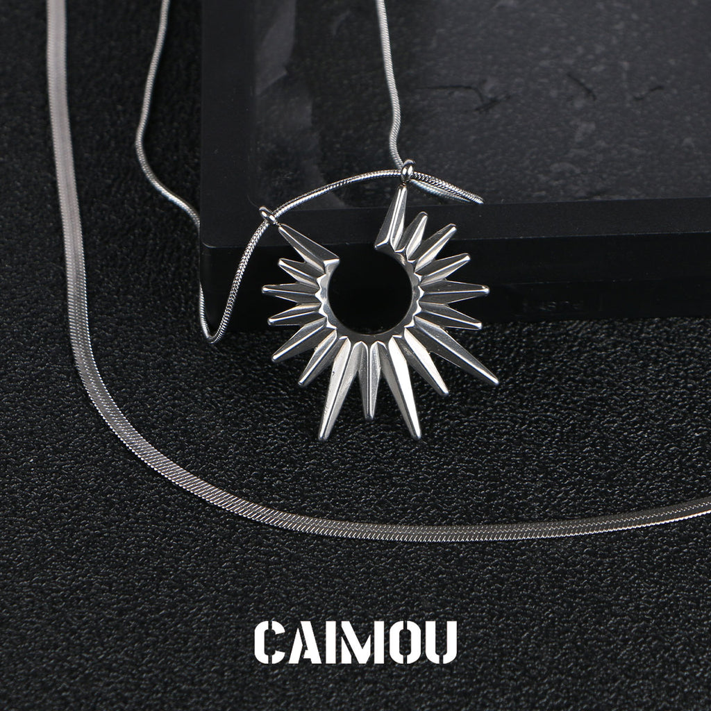 Sunburst Double Layer Snake Chain Choker