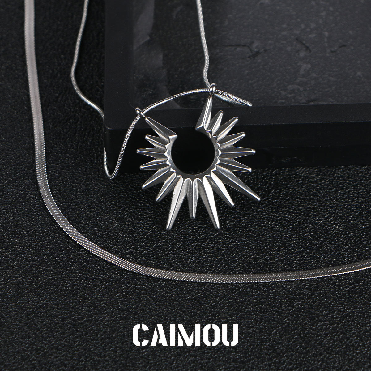 Sunburst Double Layer Snake Chain Choker