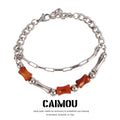 Brown Natural Stone Spliced Bracelet