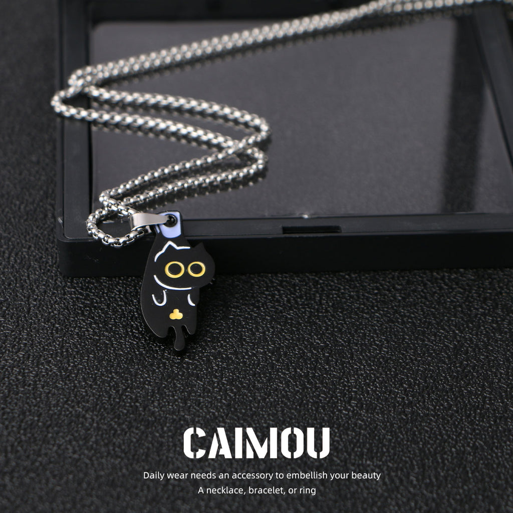 Hanging Cat Couple Necklaces (A & B)
