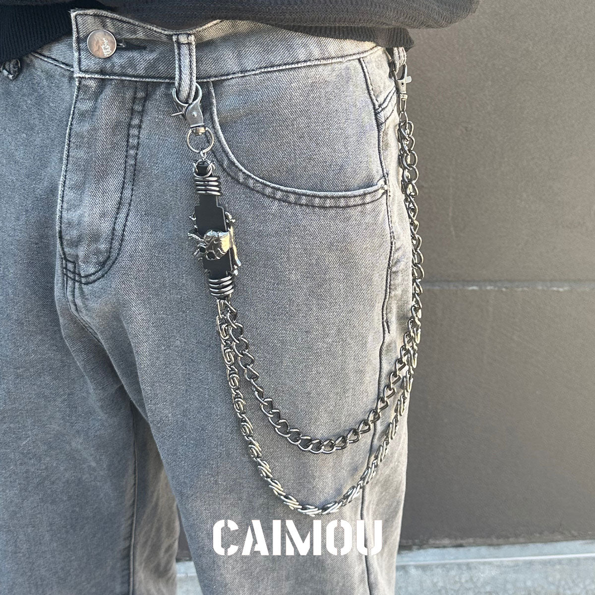 Skull Double Layer Pants Chain