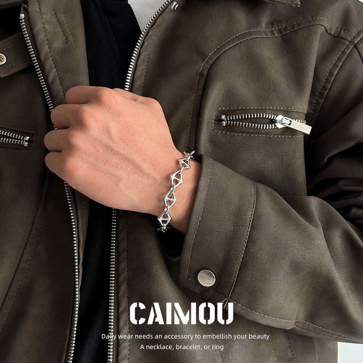 Geometric Rhombus Link Bracelet